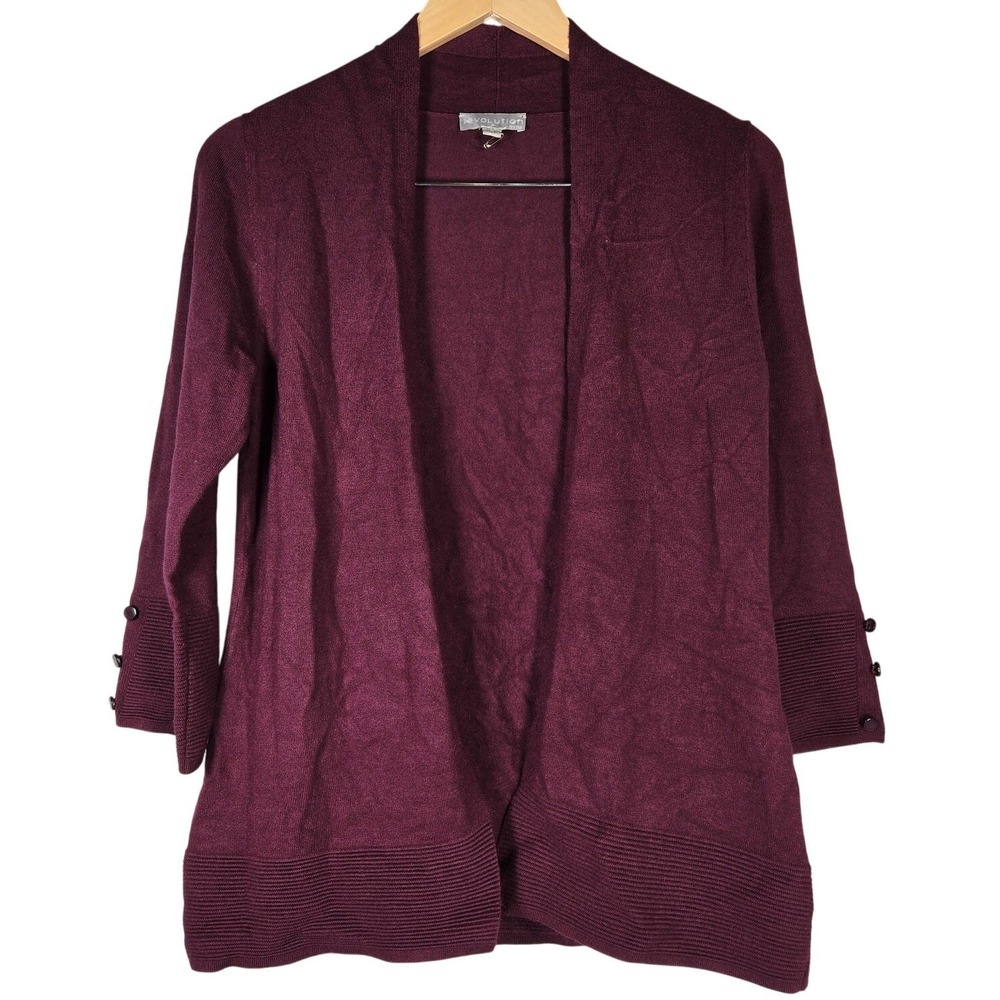 Evolution By Cyrus Myna‎ Button Sleeve Open Front Cardigan S NWOT